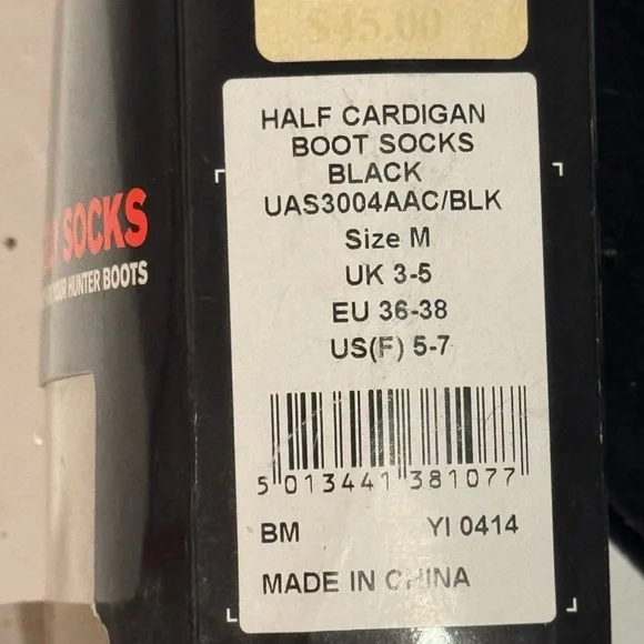 Hunter Black Fleece Welly Socks - Picture 3 of 3